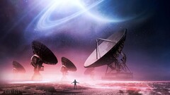 digital art space art People Space artwork satelites