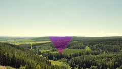 digital art triangle Trees sky landscape geometry