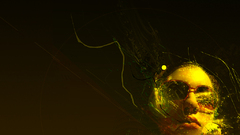 digital art women with glasses abstract face Simple Background