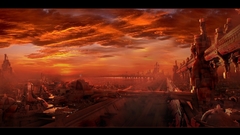 Dilapidated clouds cityscapes futuristic