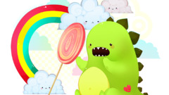 Dinosaurs digital art humor lollipop colorful