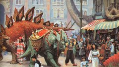 Dinosaurs fantasy art Dinotopia