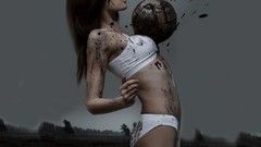 Dirty Sports brunettes soccer out of focus white panties white 