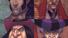 Disney Captain Hook artwork Hades maleficent Ursula Disney 