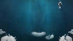 diving suits scuba diving clouds artwork underwater