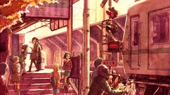 Dogs anime girls nakano azusa hirasawa ui motorbikes trains 