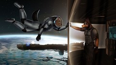 Dogs astronauts fantastic reflections digital art fantasy art 