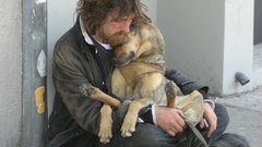 Dogs Friends homeless person