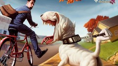 Dogs postman funny Bicycles artwork