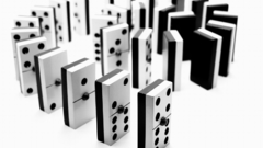 Domino white and black