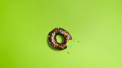 donut green background Minimalism digital art food Sweets donuts