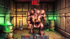 Doom (game) fan art video games digital art artwork glowing eyes