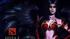 Dota 2 queen of pain Succubus video games fantasy girl PC gaming