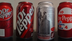 Dr pepper soda cans