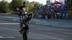 Drag racing motorbikes woman
