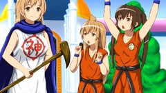 Dragon Ball Z outdoors blondes long hair brown eyes brunettes 