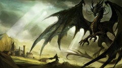 dragon fantasy art digital art Sandara creature wings sky