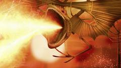 Dragon gate belching flames