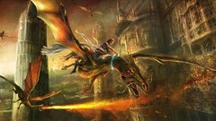 dragon mountain dew flying fantasy art creature fantasy girl