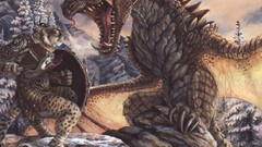 Dragons fantasy art Khajiit