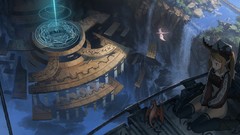 Dragons runes anime girls artwork