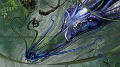 Dragons worms fantasy art The River