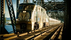 Drawbridge railroad tracks Amtrak trains