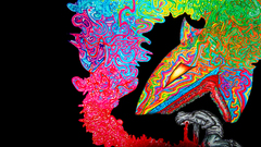 Drawings kneeling Sharks psychedelic