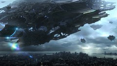 Drawings spaceships science fiction cityscapes concept art 