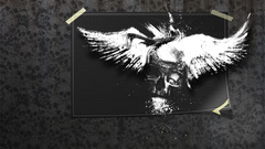 Drawings splatters skulls dark