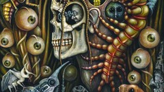 Dreams insects paintings horror skulls mind nightmare creepy 