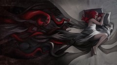 Dreams woman sleeping tentacles paintings beds redheads 