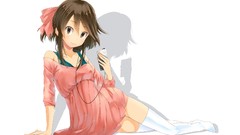 Dress artist white background shadows iphone long hair anime 