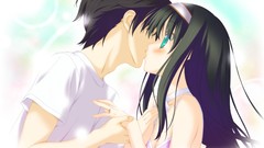 Dress blush long hair anime girls short hair black hair shida 