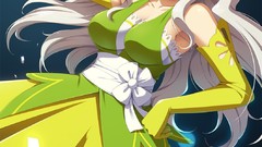 Dress Confetti white hair gloves blush long hair anime girls 