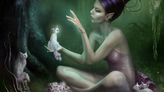 Dress Flowers forests cats