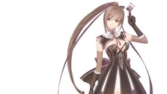 Dress gloves elbows long hair anime girls brown eyes tony taka 