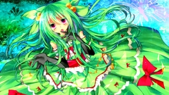 Dress gloves Green hair