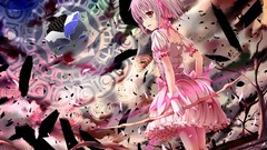 Dress gloves pink hair pink eyes mahou shoujo madoka magica 