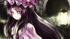 Dress hats Lamps bows blush smiling long hair anime girls 