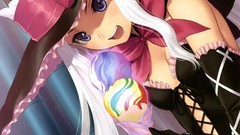 Dress ice cream hats white hair long hair anime girls tony taka 