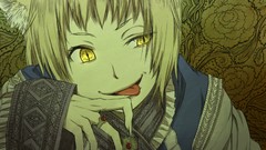 Dress Jewelry rings faces tongue anime girls bangs yellow eyes 