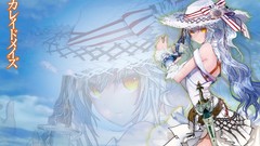 Dress long hair anime girls saki orange eyes Ukai Saki (Artist)