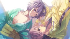 Dress long hair anime girls short hair bakemonogatari araragi 