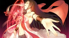 Dress navel Ribbons bows long hair anime girls armpits closed 