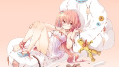 Dress pink hair anime girls Momo Bako