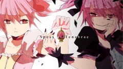 Dress pink hair long hair pink eyes anime girls mahou shoujo 