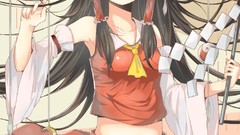 Dress red dress skirts anime girls hakurei reimu touhou black 