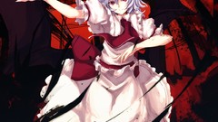 Dress red eyes blue hair anime girls remilia scarlet touhou 