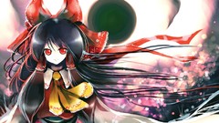 Dress red eyes red dress bows long hair anime girls hakurei 
